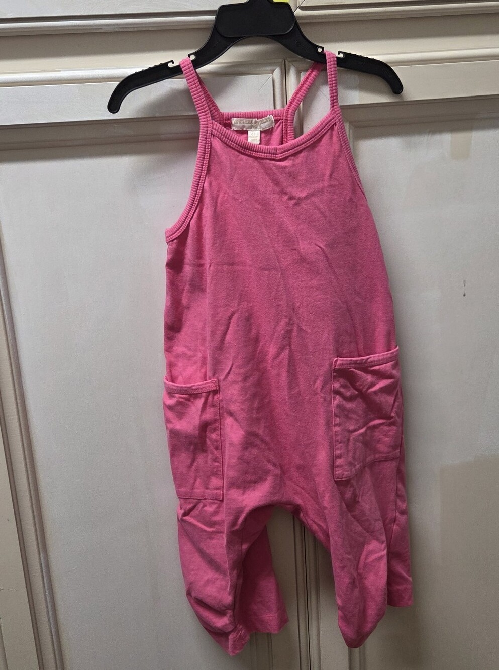 Chelsea & Violet Girls Pink Cotton Romper with Pockets Size 2T